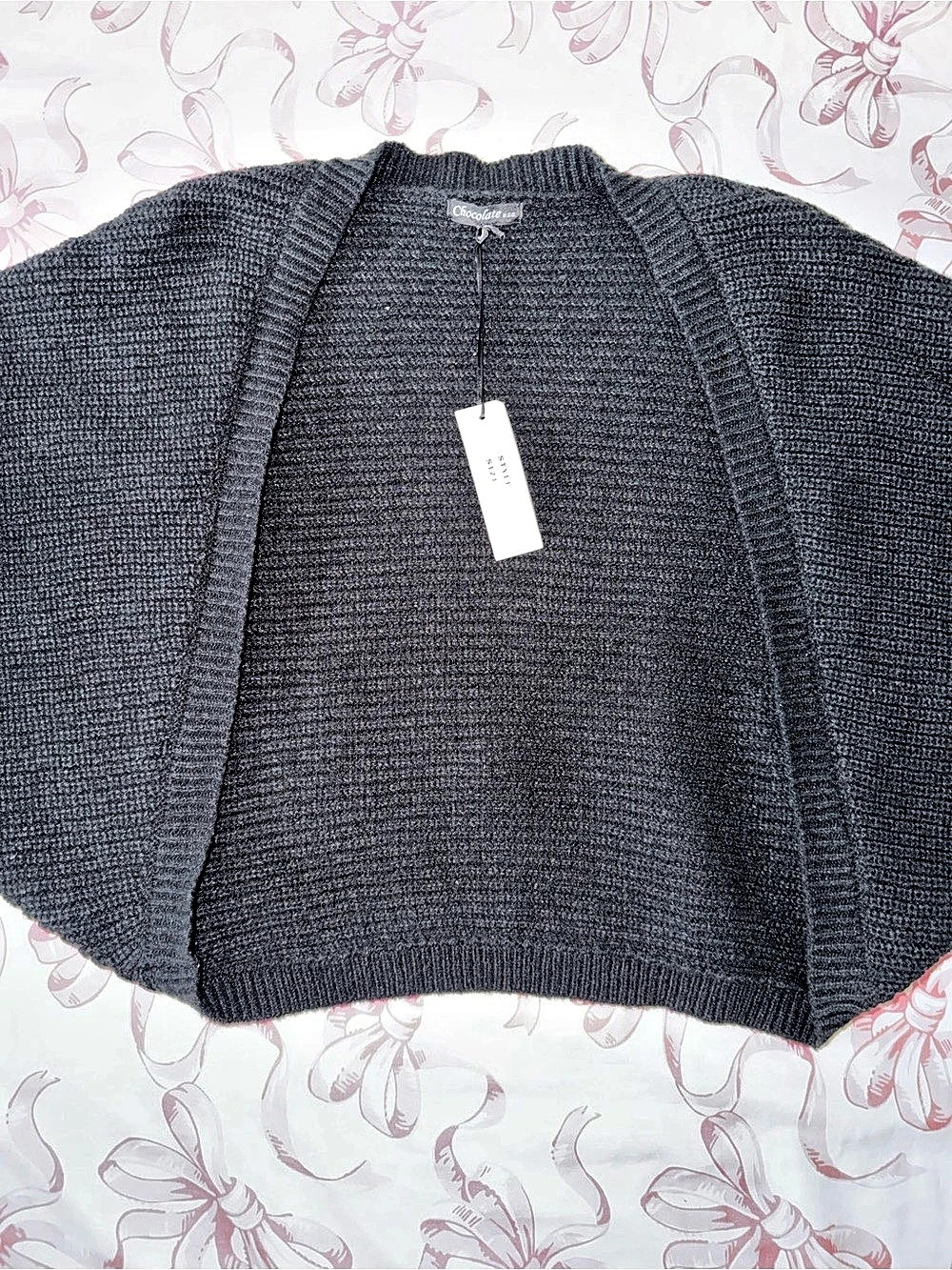 Chocolate USA Open Front Cardigan in Gray Size Small